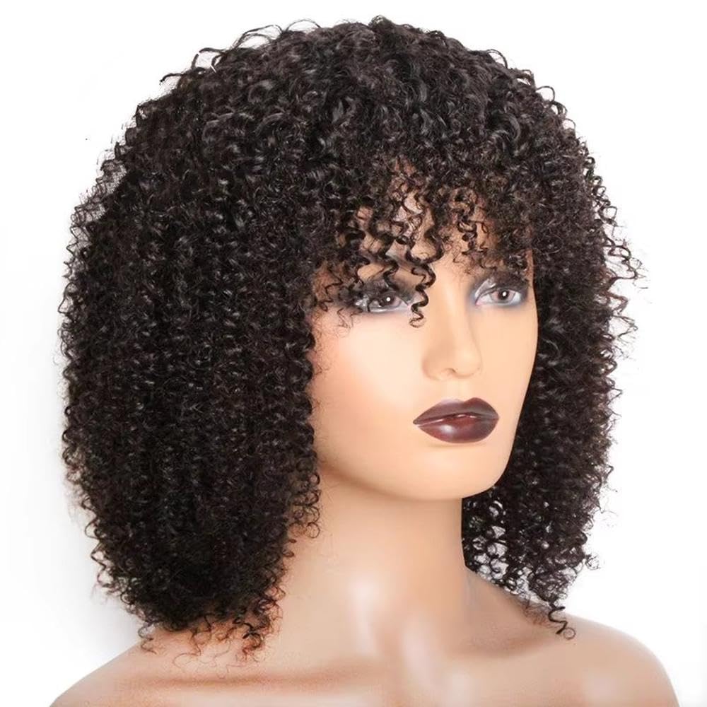 Haarpflege Kurze Lockige Bob Echthaarperücken Für Frauen Maschinell Hergestellt