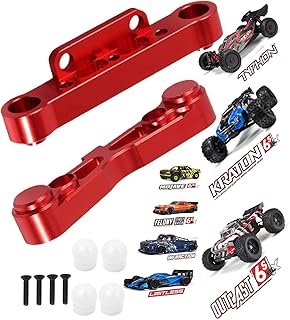 Aluminum Rear Lower Arm Suspension Mount Set Upgrades Part for Arrma 6S 1/8 Typhon Kraton Notorious 6S,Felony Infraction V2 Limitless Mojave Tailon 6S BLX,ARRCat RC Hops Up RC Upgrades Part,Red