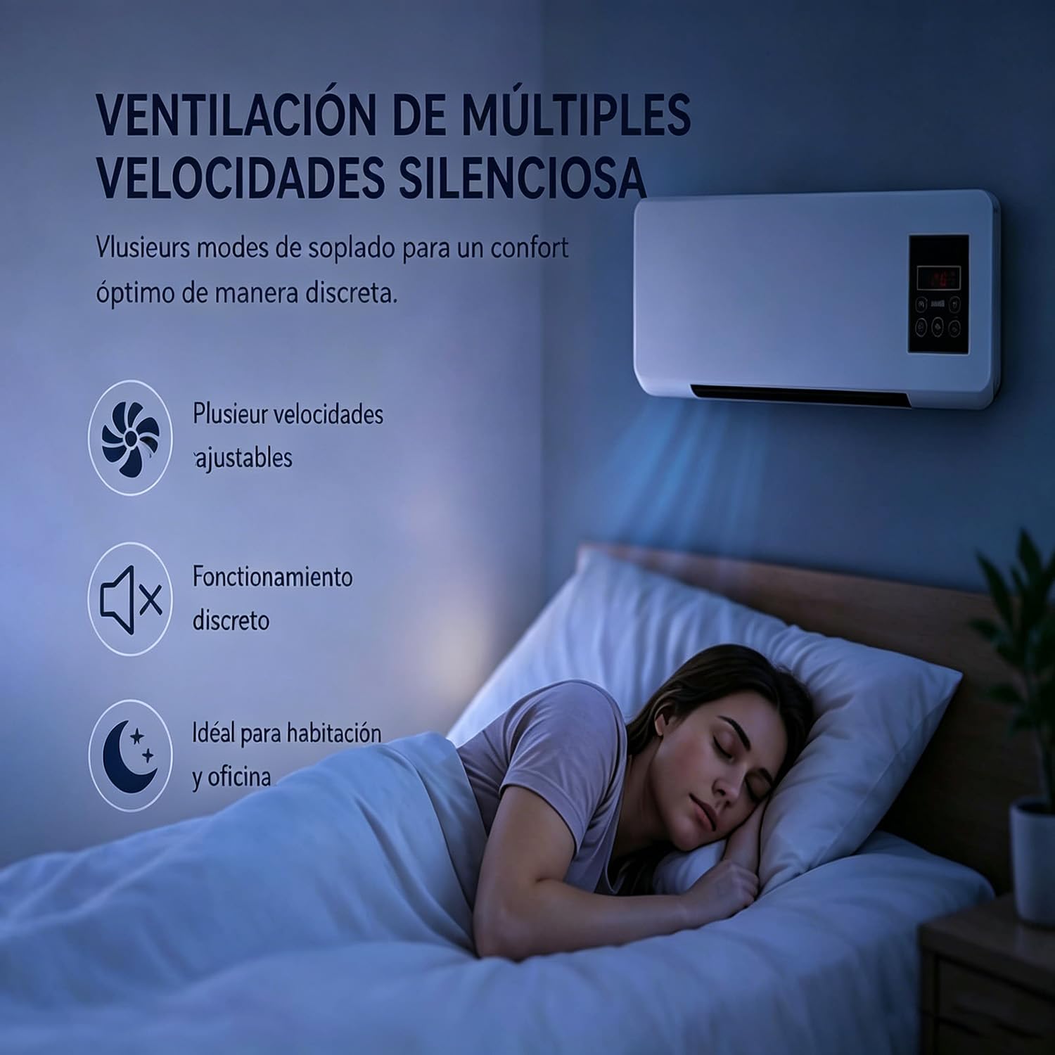 Aire Acondicionado Pared Sin Unidad Exterior, De Pared, FríO/Calor – Sin InstalacióN, Sistema AutóNomo, Temporizador De 8 Horas, Sistema Reversible De RefrigeracióN Y CalefaccióN Para El Hogar (A)