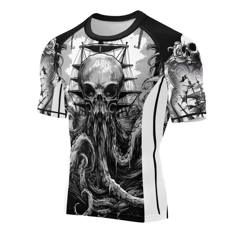 Kraken Compression Shirt Short Sleeve Baselayer Skins Rash Guard for MMA BJJ Jiu Jitsu2