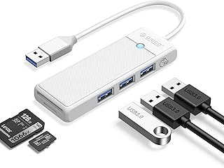 USB 3.0 Hub, ORICO 5-Port USB Splitter for MacBook with SD/TF Card Reader, 3 USB-A 3.0 Ports, Multiport USB Expander Hub for Laptop, Mac Pro/Mini, iMac, Surface Pro, Flash Drive, Mobile HDD