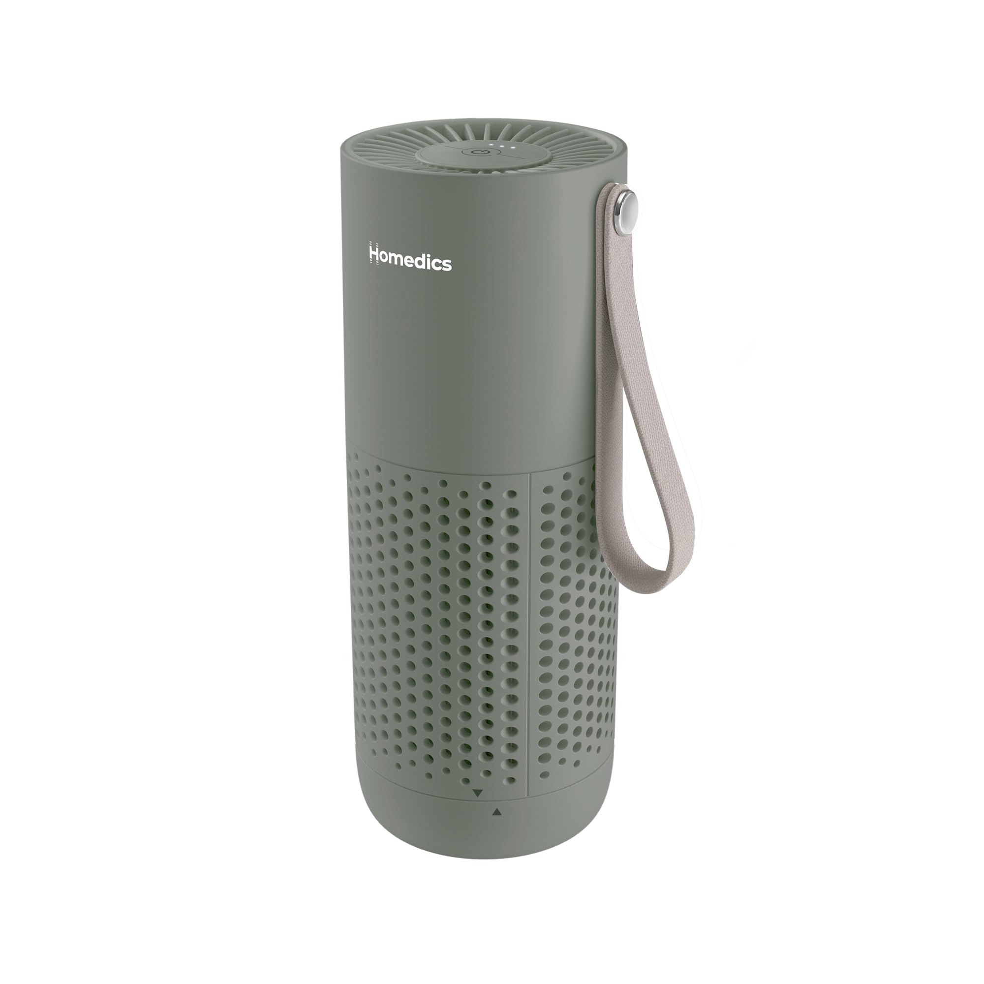 Homedics WhisperPure Mini Air Purifier with HEPA-Type Filter for Bedroom, Home and Car - Portable Cordless Design with 3-in-1 Filtration - 3 Speed Settings, Essential Oil Pad and 8 Hour Runtime, Green