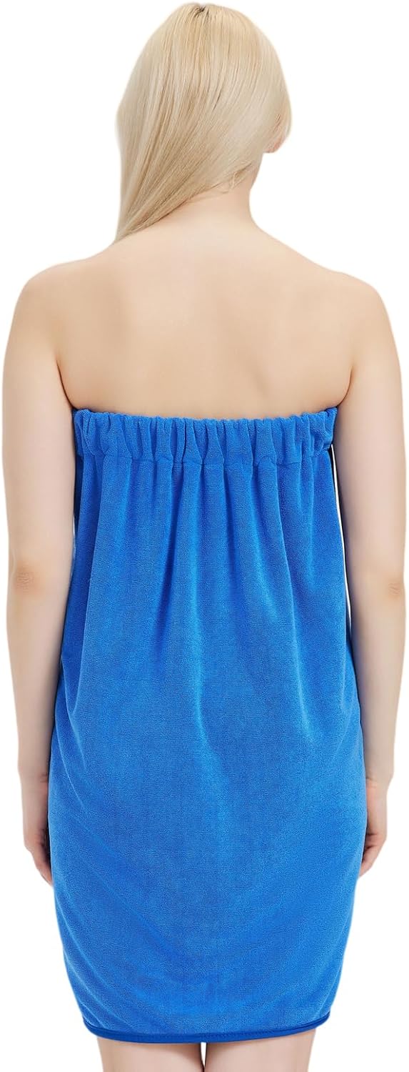 Womens Bath Body Wrap Towel Lightweight Shower Spa Wrap Robe Adjustable Closure Bathrobe - Image 3