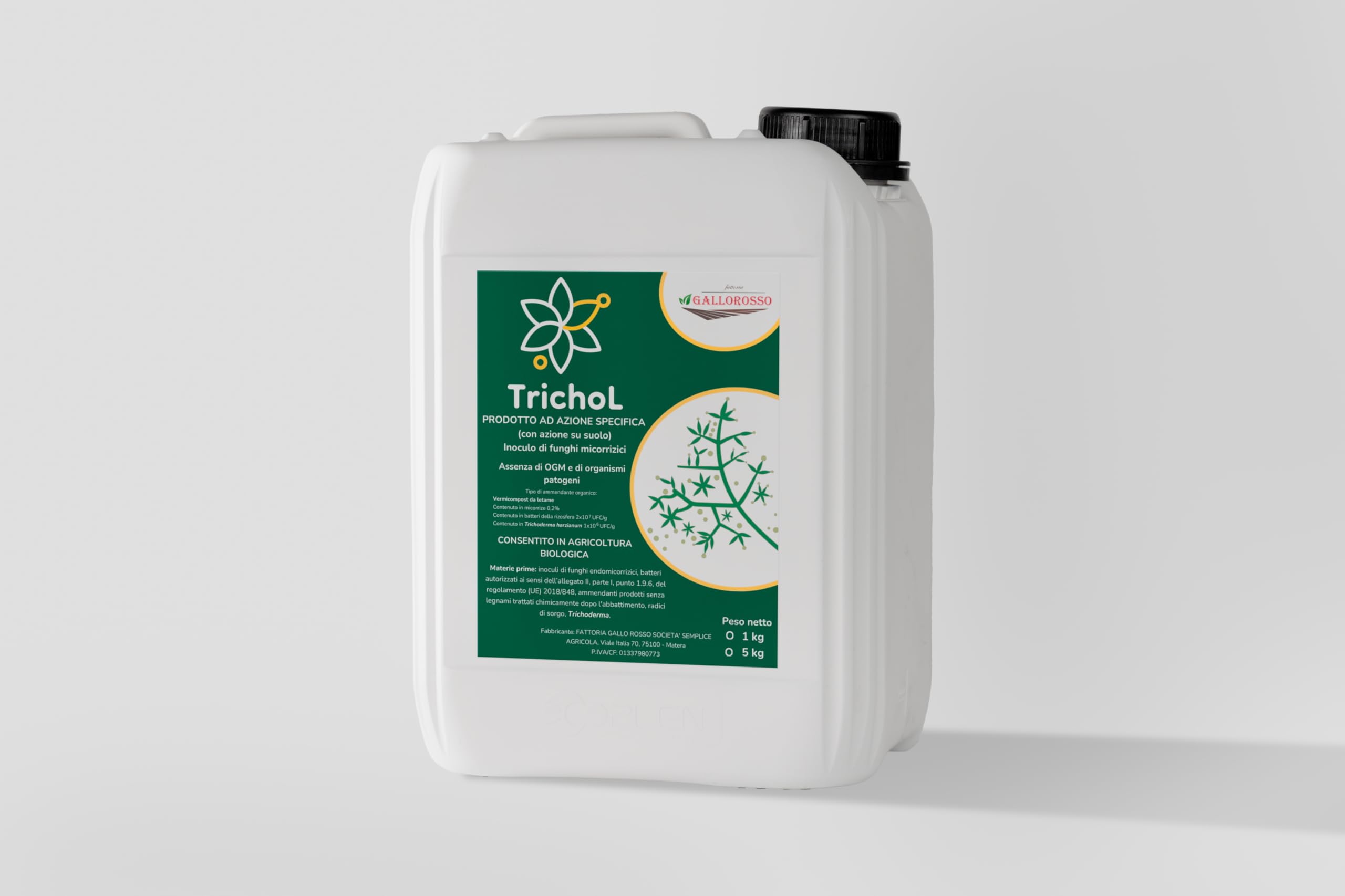 TrichoL - Inoculo funghi micorrizici - Humus di lombrico liquido con Trichoderma harzianum - Stimola lo sviluppo delle radici (5 kg)