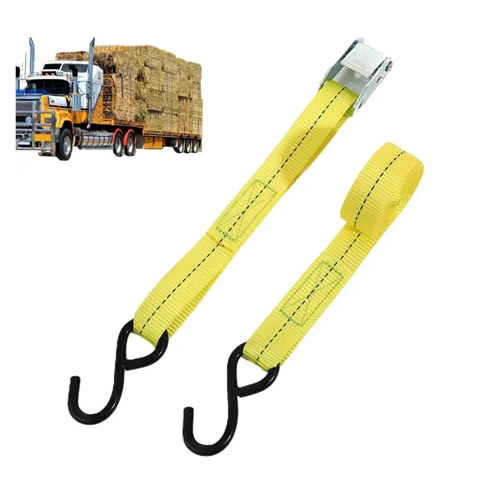 Cinghia di fissaggio, Cinghie di fissaggio for auto, 5 m, con cricchetto, tenditore, cinghie impermeabili for camion, cinghie resistenti all'usura, cinghie for carichi pesanti(Black 2Batteries)