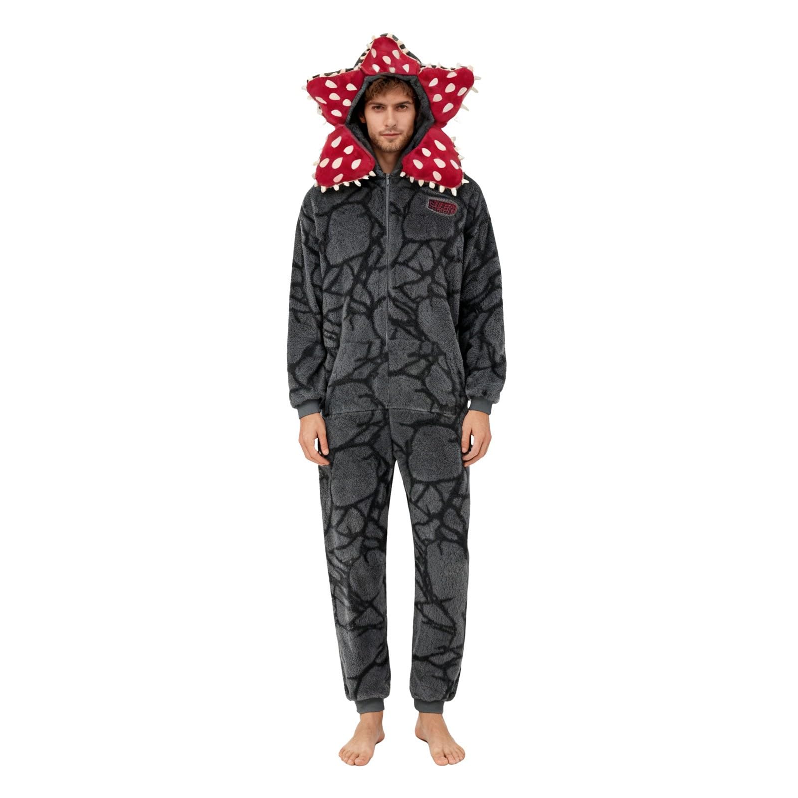 Unisex 3D Demogorgon Onesie Kostüm Weihnachts Pyjama Familie Set Winter Pajamas Flauschig Kuschelanzug Thermo Fleece Einteiler Weihnachten Schlafanzug
