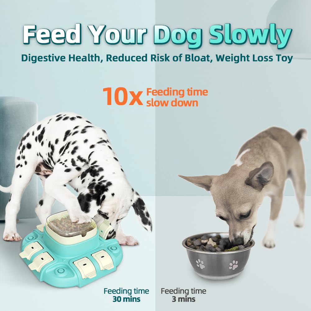 Jouet puzzle interactif pour chien, alimentation lente, fonction de distribution de friandises, idéal pour l'entraînement et le divertissement du QI, convient à toutes les races de chiens