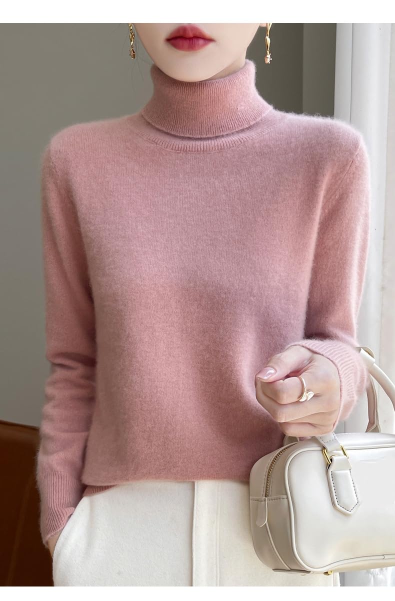Maglioni da Donna Maglione Dolcevita da Donna in Pura Lana Merino Leggero Arrotolabile A Maniche Lunghe Senza Cuciture in Cashmere da Indossare A Strati per Autunno E Inverno