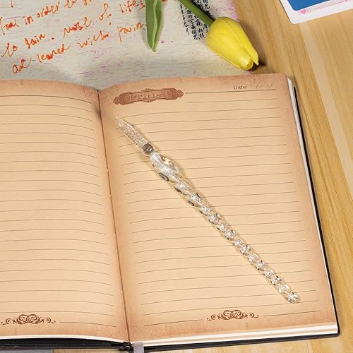 Miniatura 4 de Molshine - Pluma de inmersión de cristal de borosilicato hecha a mano de alta calidad, pluma para firmas, transparente, regalo empresarial, Plateado