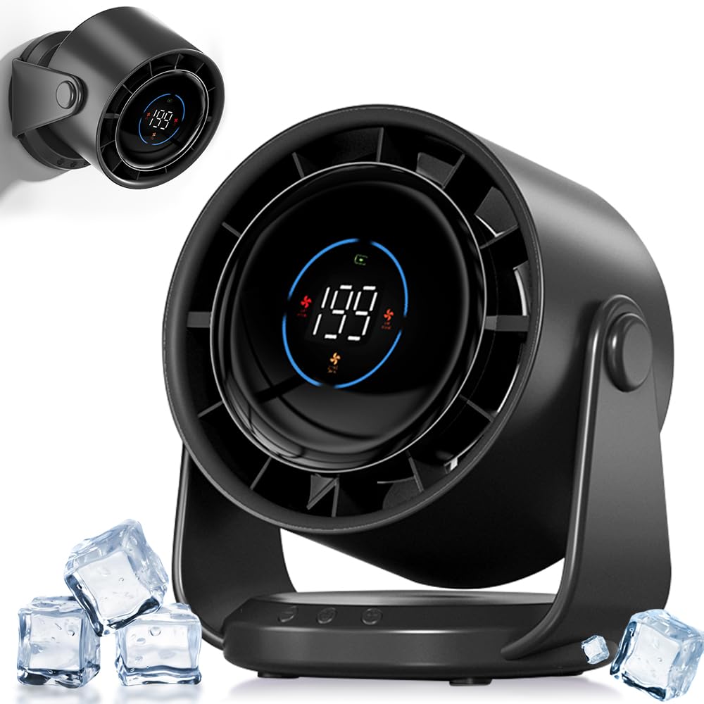 Ventilatore Da Tavolo CATGIFF - Display LED, Batteria 5000mAh, 199 Velocità, Viola - Foto 9