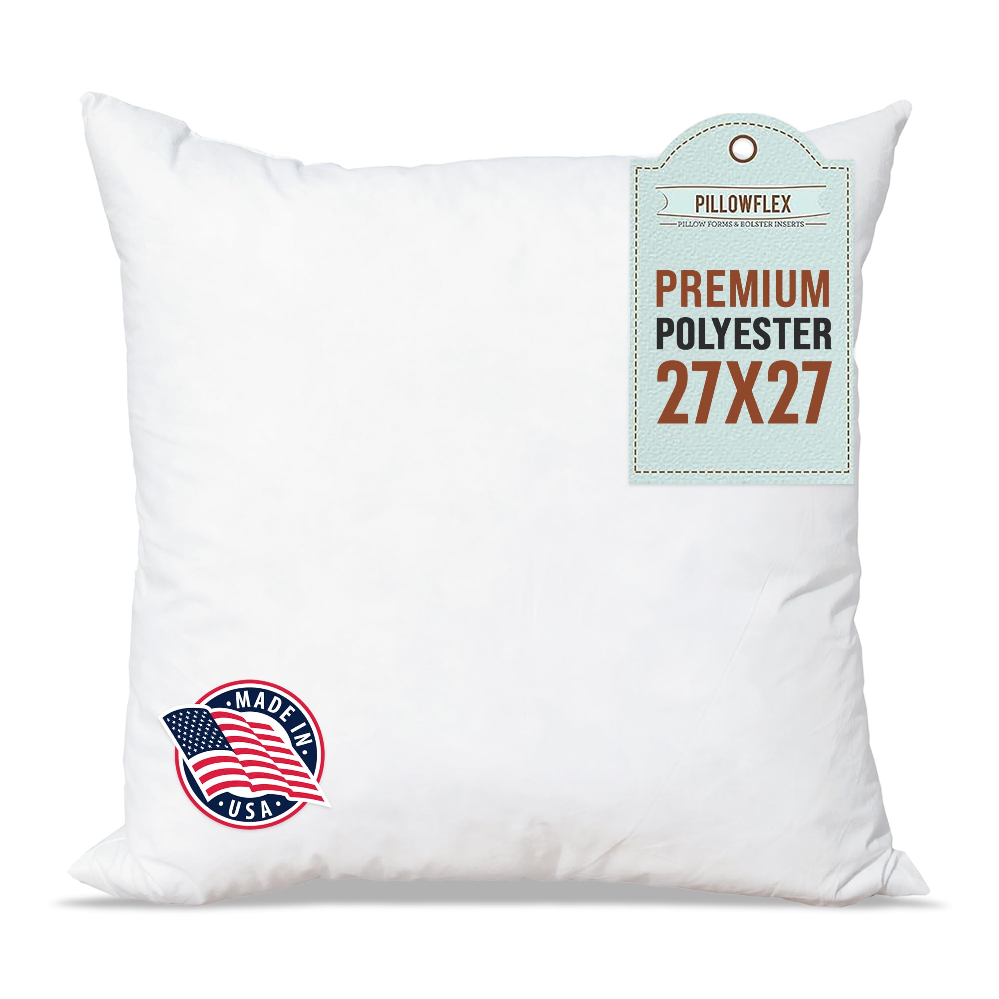 Pillowflex Polyester Filled Machine Washable 68cm x 68cm (27 x 27 - Inch) Pillow Form Insert