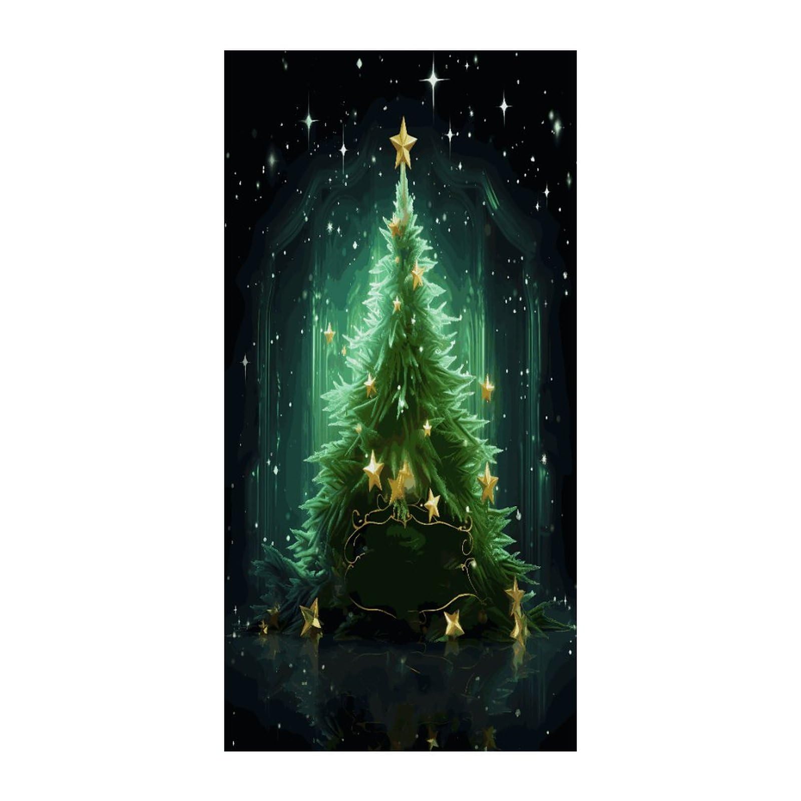 Fekiloot Style Green Christmas Tree Door Curtain Room Divider Curtains