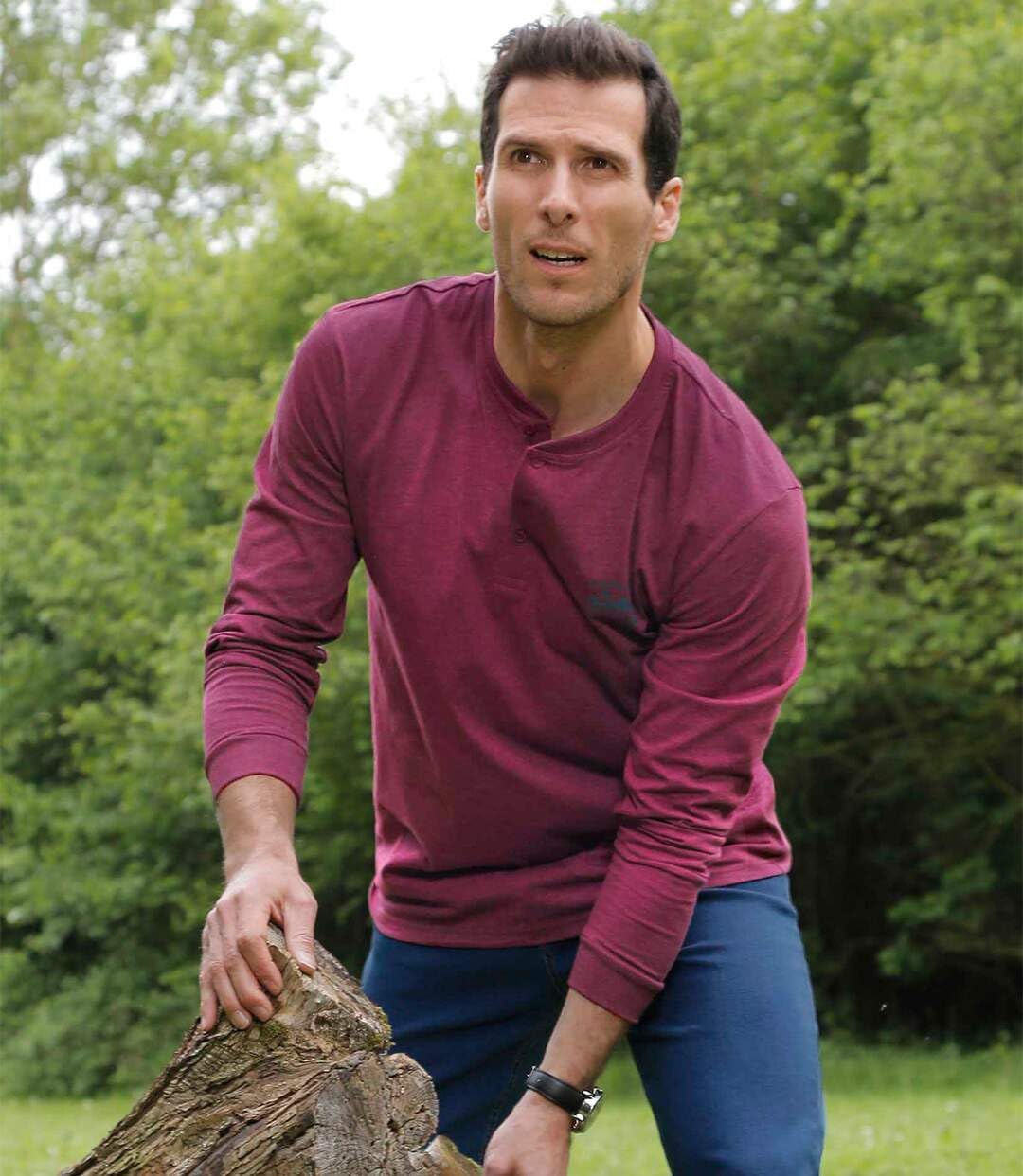 ATLAS FOR MEN - 5er-Pack T-Shirts mit geknöpftem Kragen - L