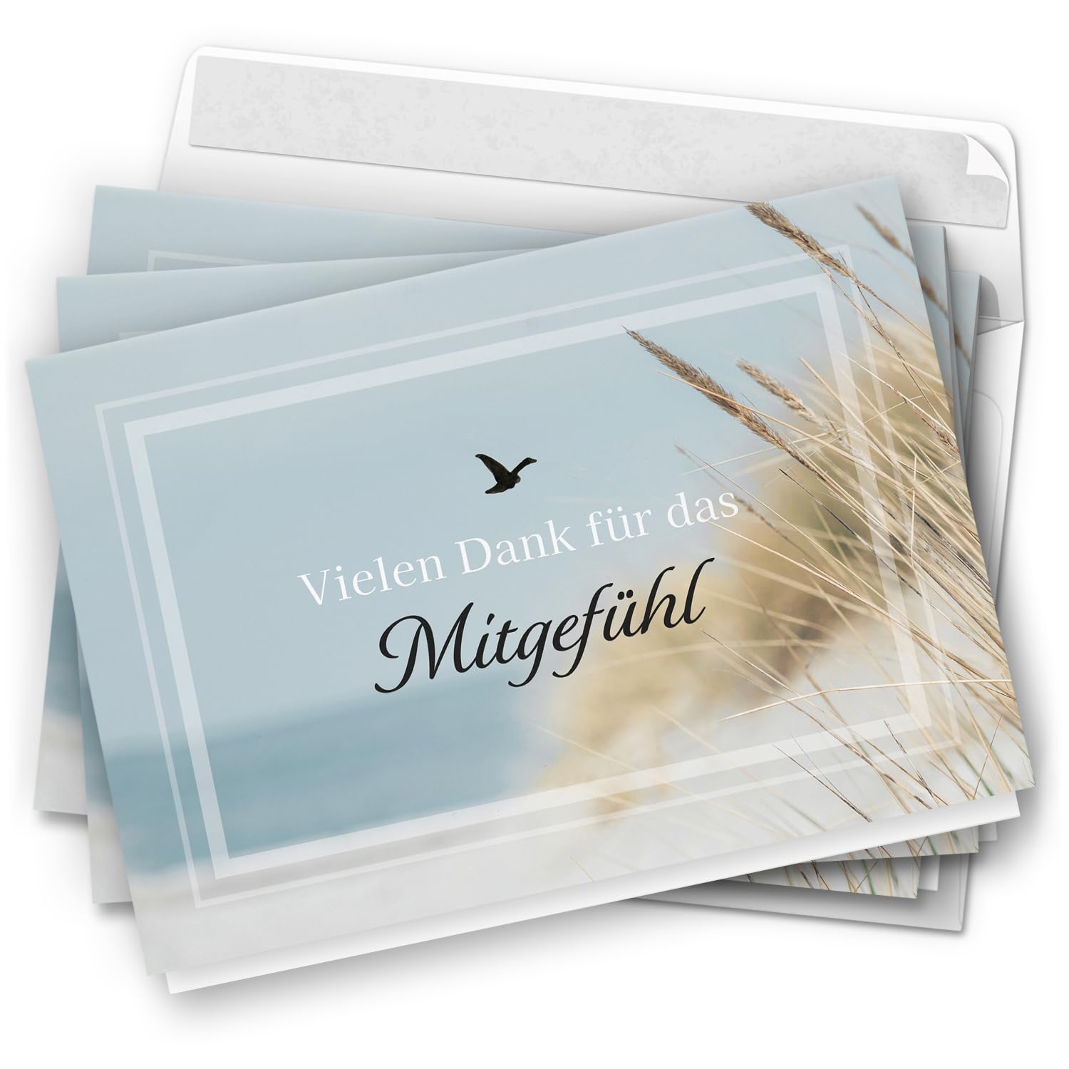 Trauerkarten Danksagung Beerdigung 10 Trauer Danksagungskarten Mit  Eukalyptus Motiv - Klappkarten Mit Umschlägen Trauerkarten Mit Umschlag, image size:1500x1500