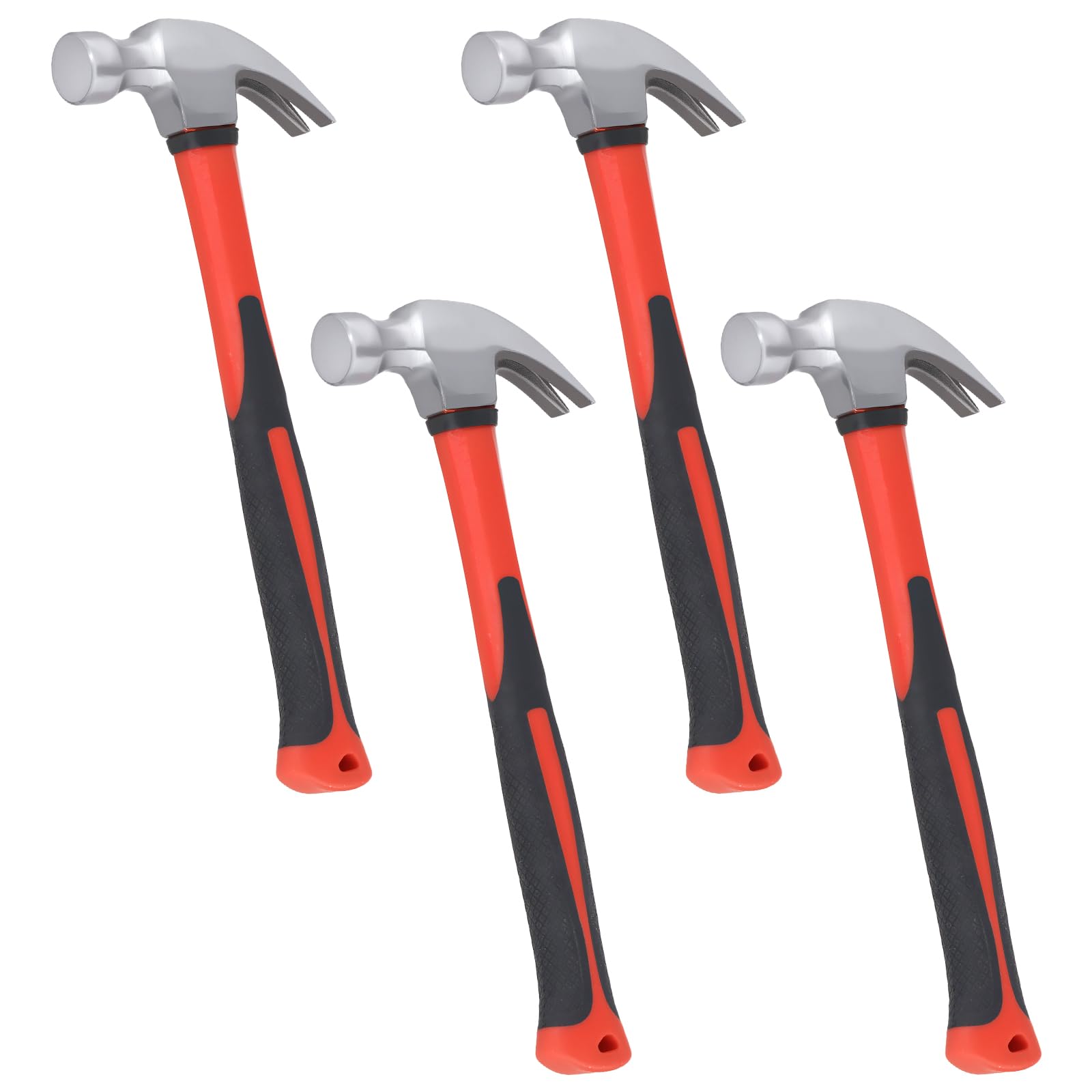 LEXININ Claw Hammer, 8oz, 280 x 110mm, 4-Piece Set with Comfortable Grip