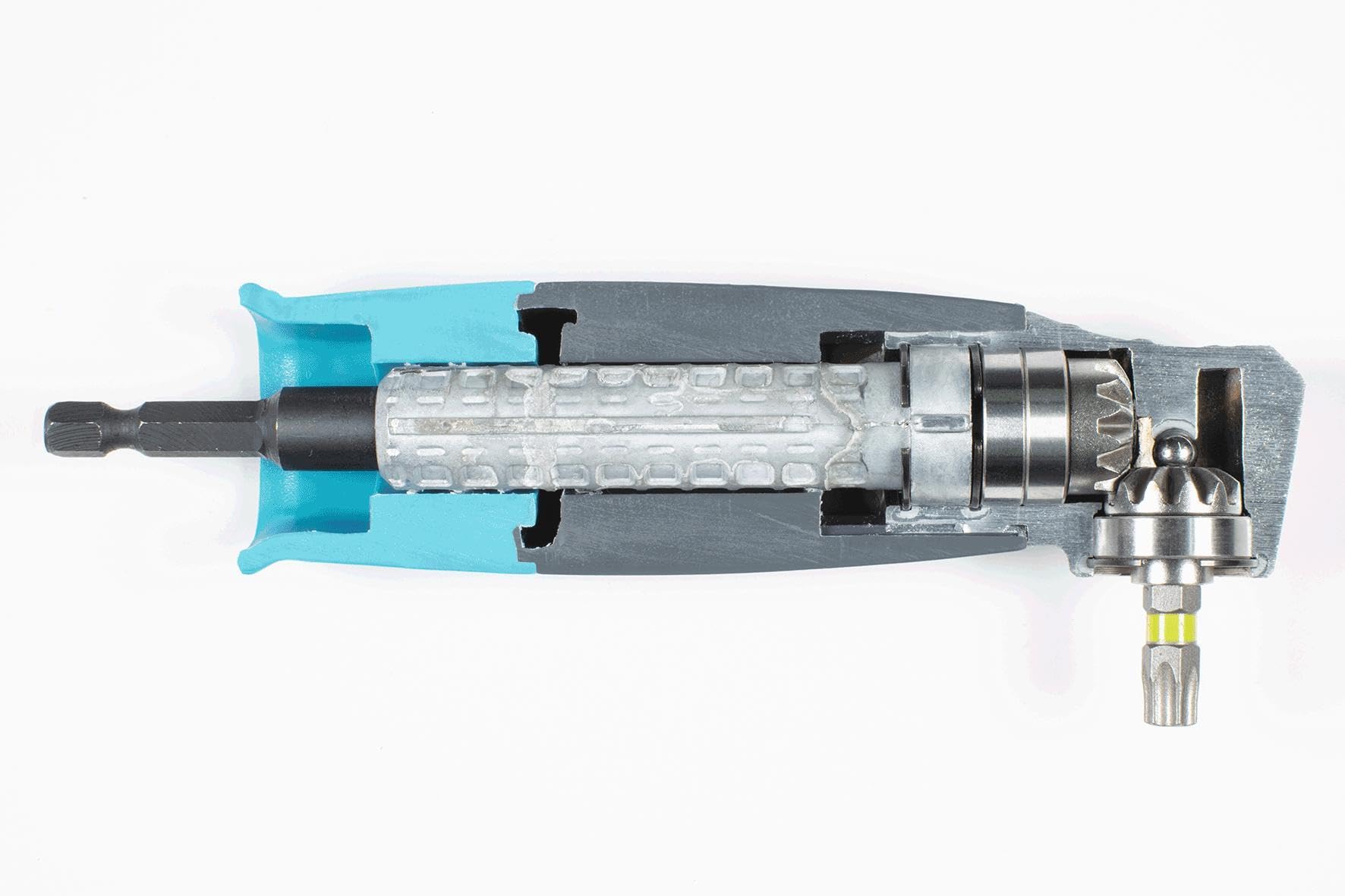 wolfcraft Atornillador angular I 4688000 I Para taladrar y atornillar de forma sencilla en un ángulo de 90° I Accesorio para superficies estrechas o rincones sin espacio