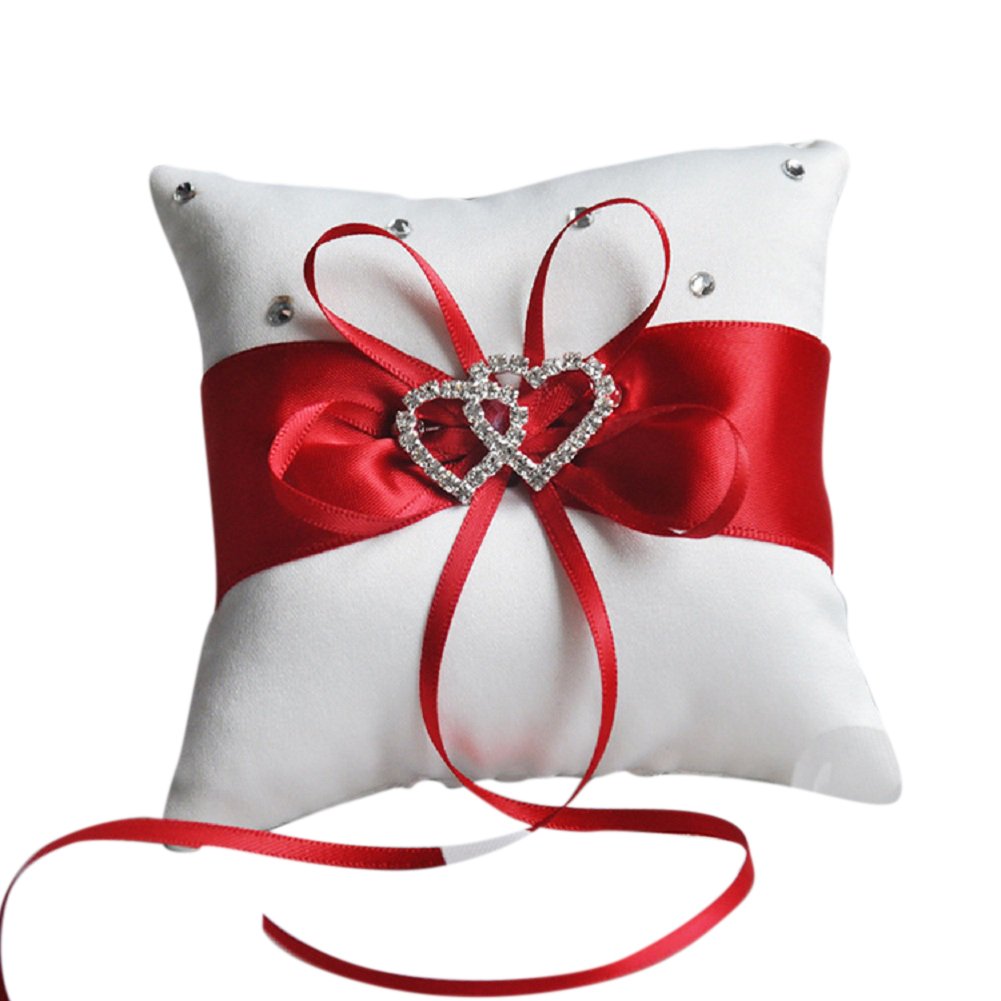 Prom Engagement Ring Pillow Red Cushion Bearer for Beach Wedding Pillow
