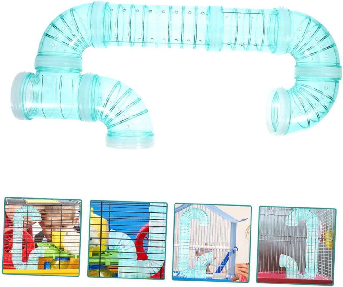 DECHOUS DIY Hamster Cage Tube Set 3 Packs Blue External Tunnel Connector for Hamsters Small Animals Cage Supplies
