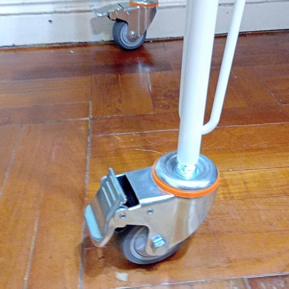 75mm Lenkrollen mit Gewinde M14x30mm, 4pcs Universal Bremsrollen, Schwerlastrollen mit Verriegelung, Ersatz Gummiräder für Möbel, Trolley, Tragkraft 180kg