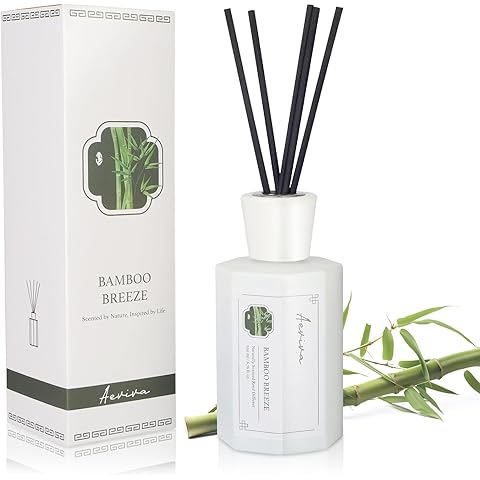 Reed Diffuser Set, 6.76 fl oz Bamboo Breeze Scent Oil Diffuser, Home Fragrance with...
