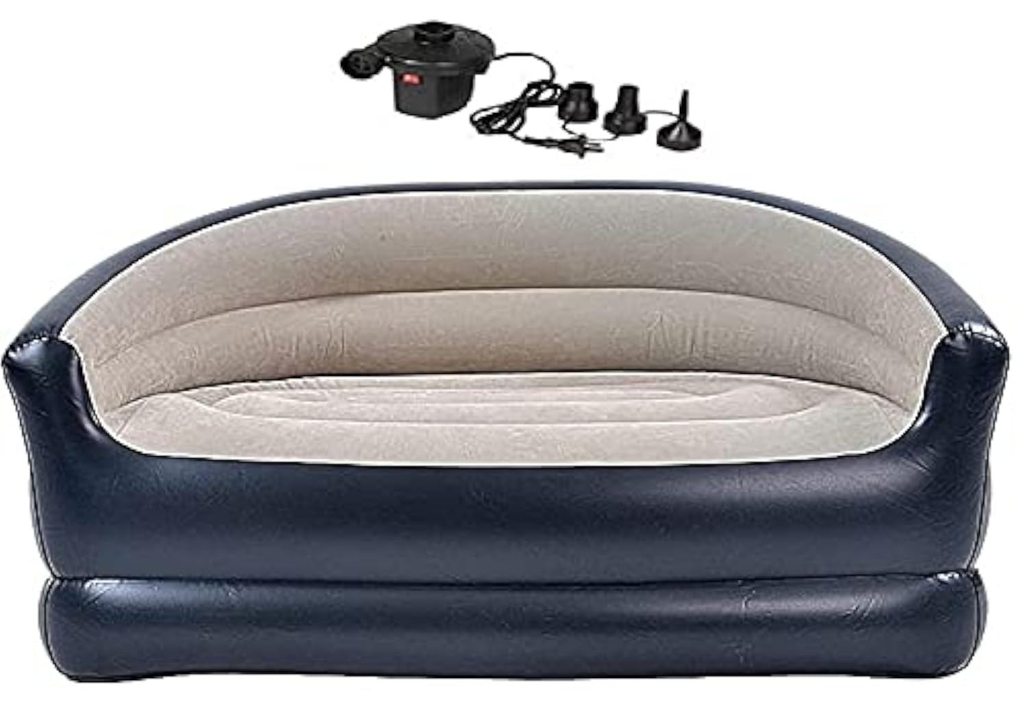 Yosogo Folding Portable Inflatable Double Sofa, Lazy Flocking Two-Seater Lounge Chair with Electric Air Pump - Great for Pop Up Indoor Living Room and Outdoor