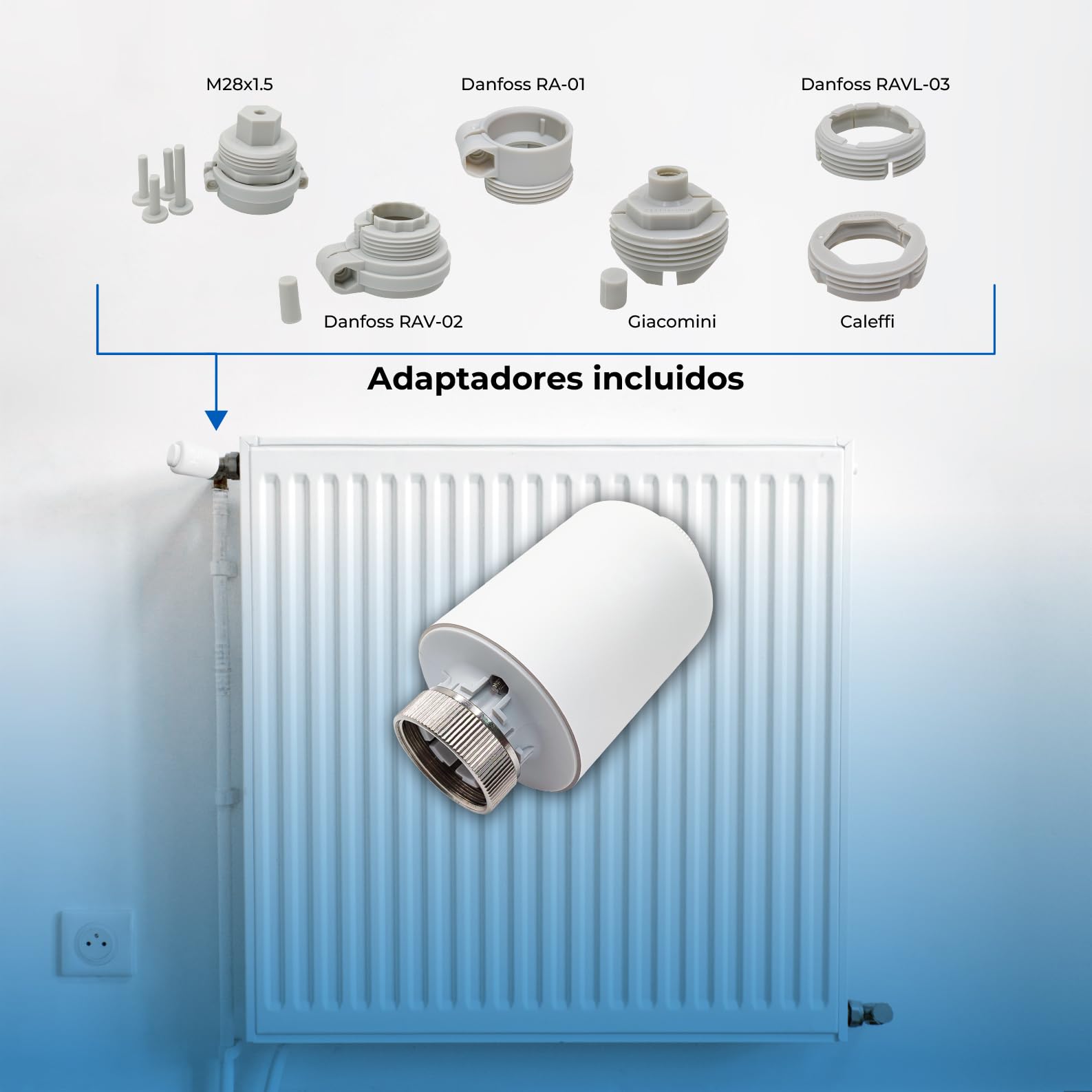 LED ATOMANT 4X Valvula Termostatica Zigbee para Radiador Control Voz y App | Control por voz, Compatible con Alexa y Google Assistant