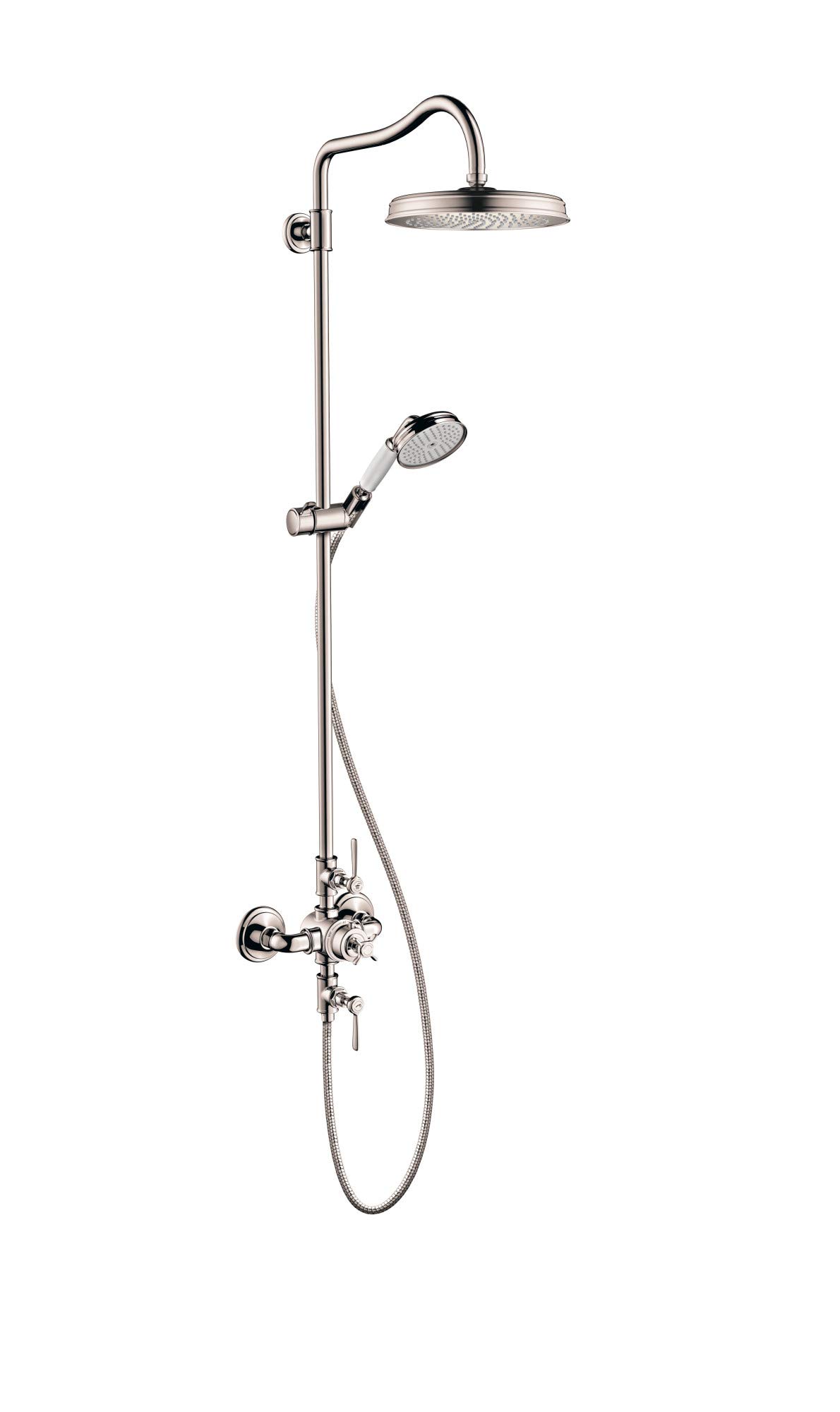 AXOR AXOR Montreux Sliding Height Adjust Easy Angle Adjust, Rain AirPower  Spray, QuickClean Showerpipe Shower Set in Polished Nickel, 16574831 -  Amazon.com