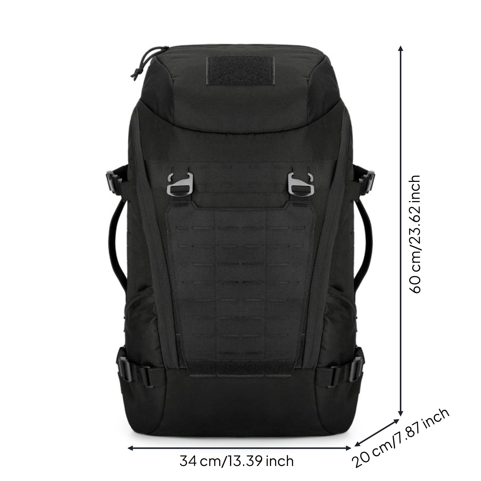 Milageto Zaino con Spallacci Imbottiti Imbottito Zaino da Trekking Leggero Borsa per Escursionisti, Campeggio, Array, Nero