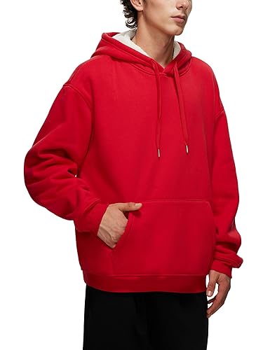 Mens Hoodies Sweatshirts Heavyweight Thick Oversized Hoodie Fleece Vintage Cotton