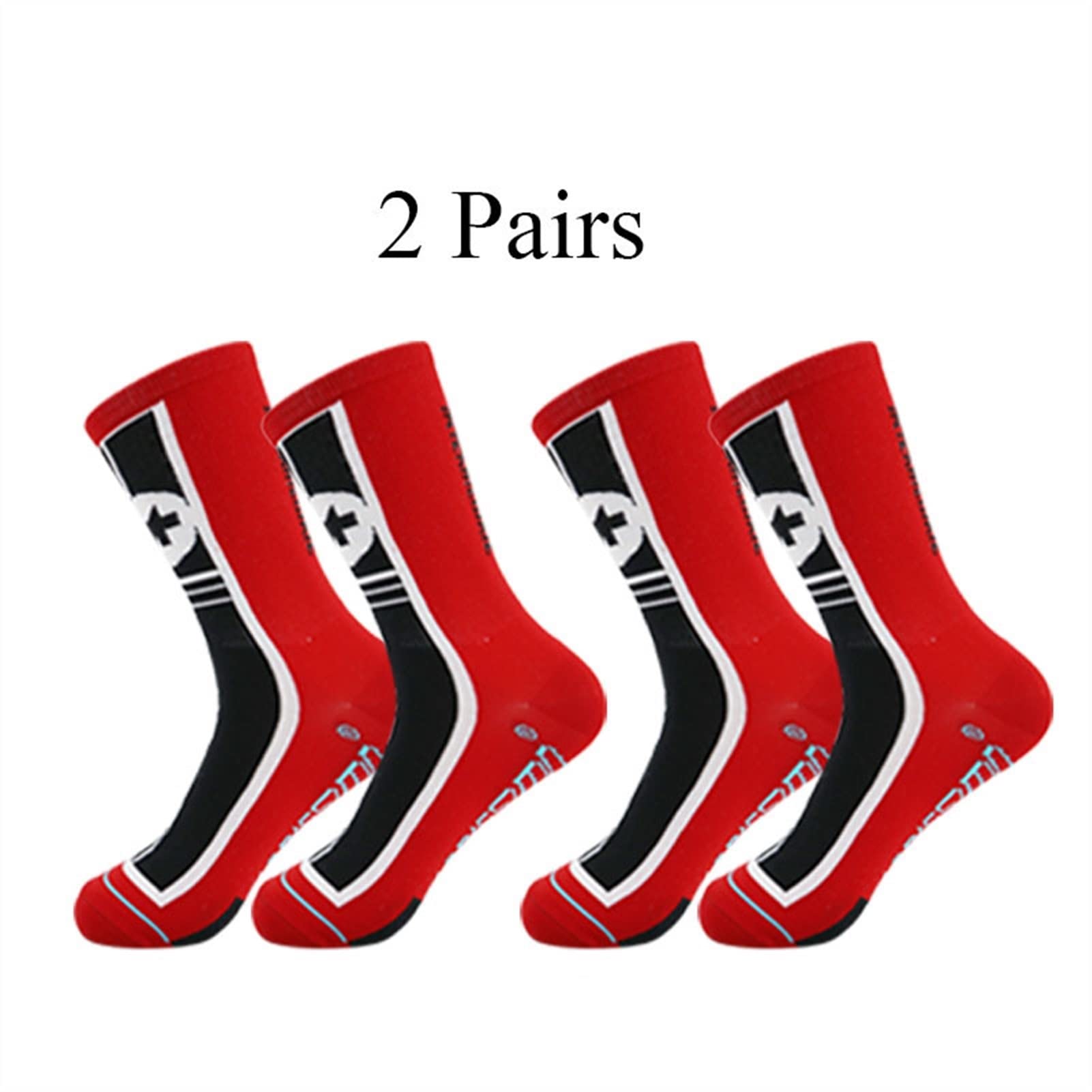 2 Pares de Calcetines de Ciclismo Hombres en Tubo Multicolor Deportes Anti Deslizamiento Calcetines Entrenamiento Calcetines Forrados con Calcetines de Tobillo