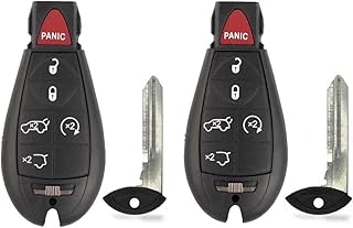 KeylessCanada © 2 New Replacement Keyless Entry 5 Buttons Remote Start Car Key Fob M3N5WY783X, IYZ-C01C For Grand Cherokee & Commander