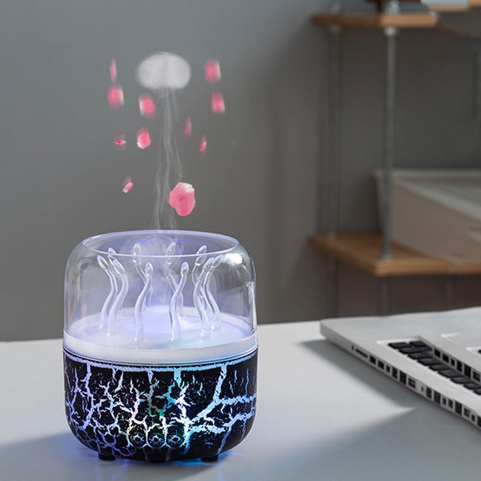 Jellyfish Humidifier Diffuser 280ml Essential Oil Diffuser with Remote Auto-Off and Timer Function 7 Colors LED Light for