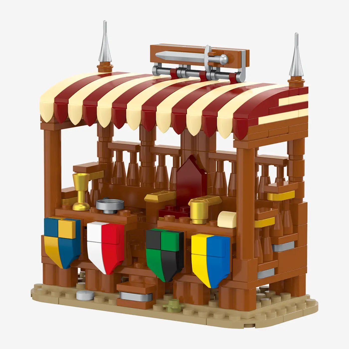 BlueBrixx Burg Bärenfels Ritterturnier, 953 Klemmbausteine, Minifiguren