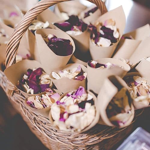 Miniatura 6 de Caja de soporte para confeti de boda, 50 unidades, con corte láser, conos huecos, cajas de regalo con cuerdas de cáñamo para decoración de fiestas