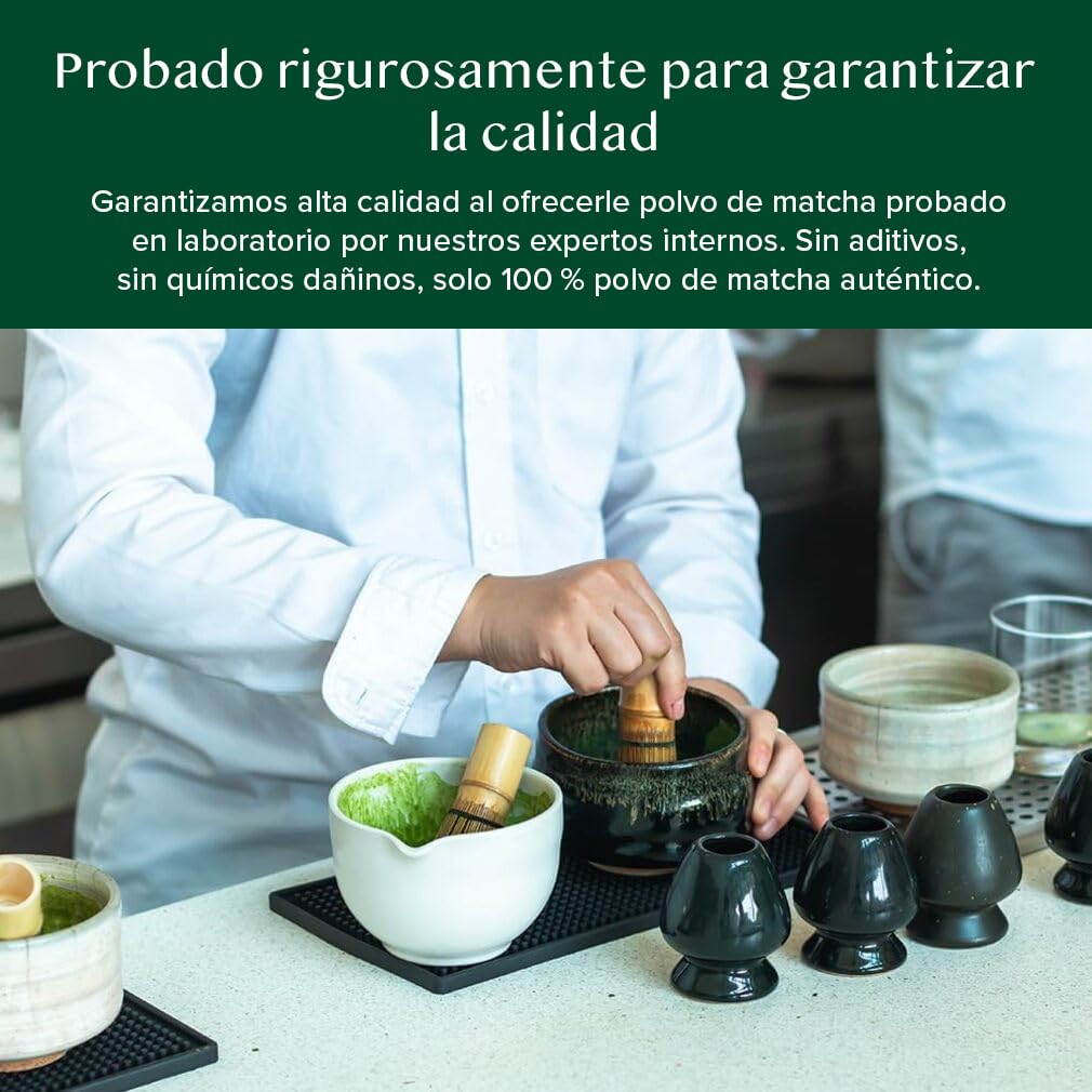 VAHDAM Polvo de Matcha Vainilla 100g-50 Tazas | Matcha Uji & Vainilla de Madagascar | 100% Natural | Té Verde Japonés Premium | Para Latte & Té