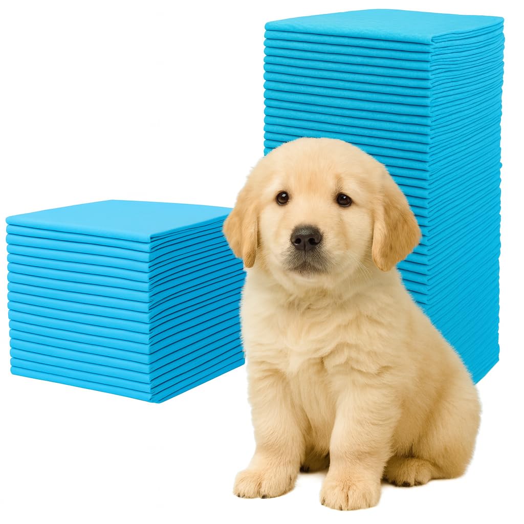 Ale-commerce 100 Stück Trainingspads für Hunde 45 x 60 cm Hundetoilette Inkontinenz Bettunterlage 6-lagiges Design Hundezubehör Schnell Trocknende Welpen Ältere Hunde Saugstarke Wickelunterlage