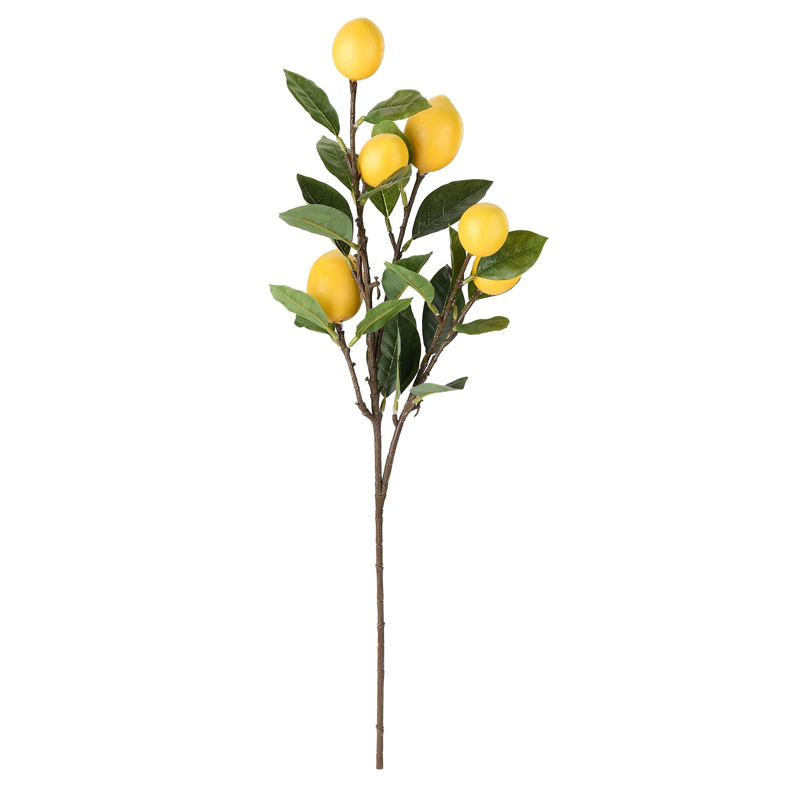 ZHDOKA 26.4in Artificial Lemon Branch, Yellow Fake Lemon Stem with Green Leaves for Vase, Spring Summer Fake Lemon Fruit Pick for Kitchen Party Farmhouse Home Table Centerpieces(Yellow)