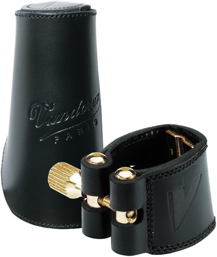 Vandoren LC28L Leather Ligature and Leather Cap for Tenor Saxophone with 3 Interchangeable Pressure Plates