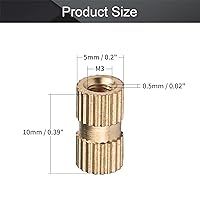 Vista 2 de MroMax Tuercas de inserción moleteadas M3, rosca hembra M3x10x5mm Tuercas de incrustación de cobre métricas a través de roscado prensado encajar