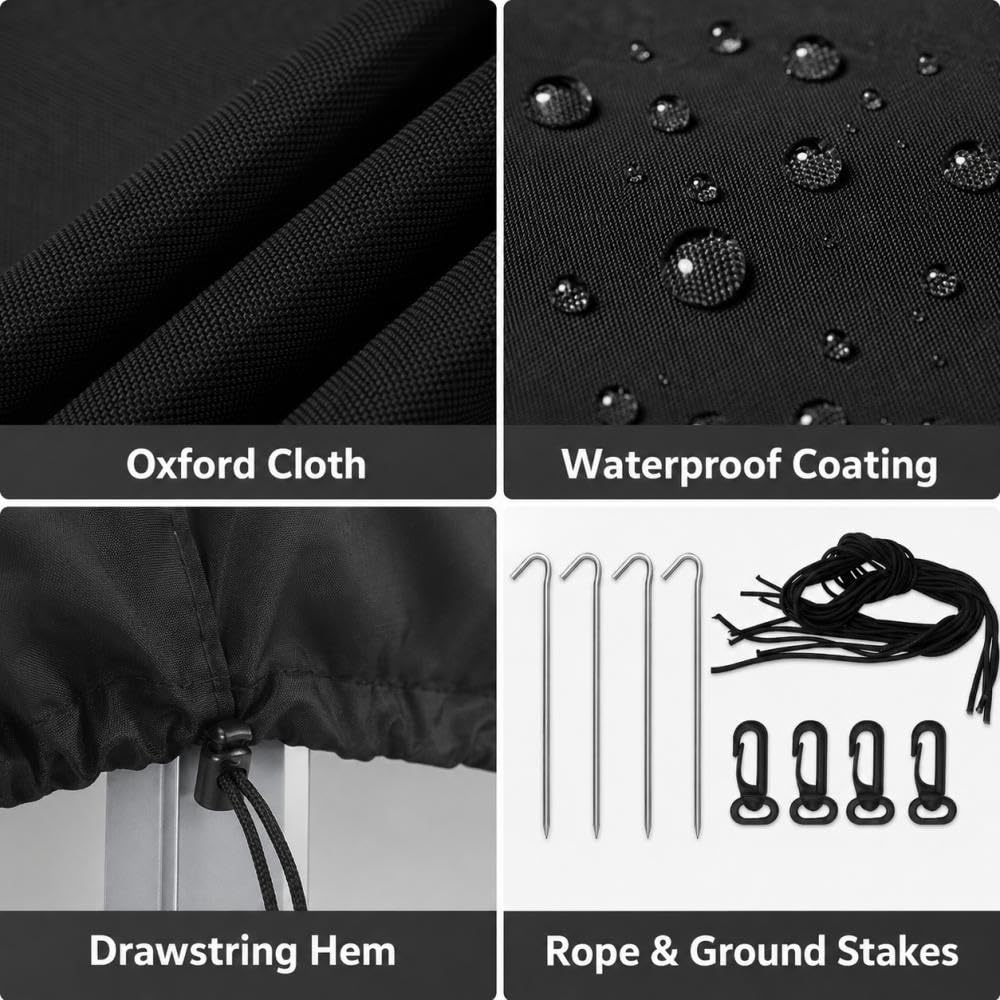 Cobertor para Piscinas para Bestway Steel Pro MAX with Canopy | Cubierta de Piscina Cobertor Redonda Piscinas Desmontables Cubierta Lona Invierno Verano UV-Resistente Impermeable Protector