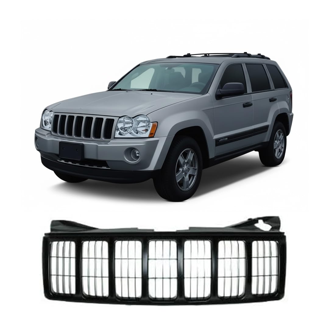 New Front Grille For 2005-2007 Jeep Grand Cherokee Black/Paint To Match Finish CH1200283