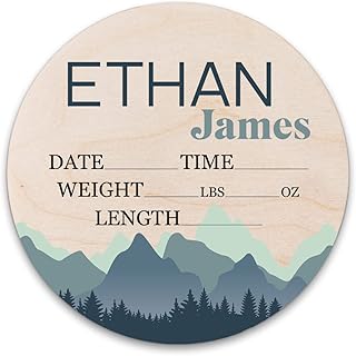 Birth Stat Sign Personalized for Newborn Baby, Ethan James Design, Crib ...