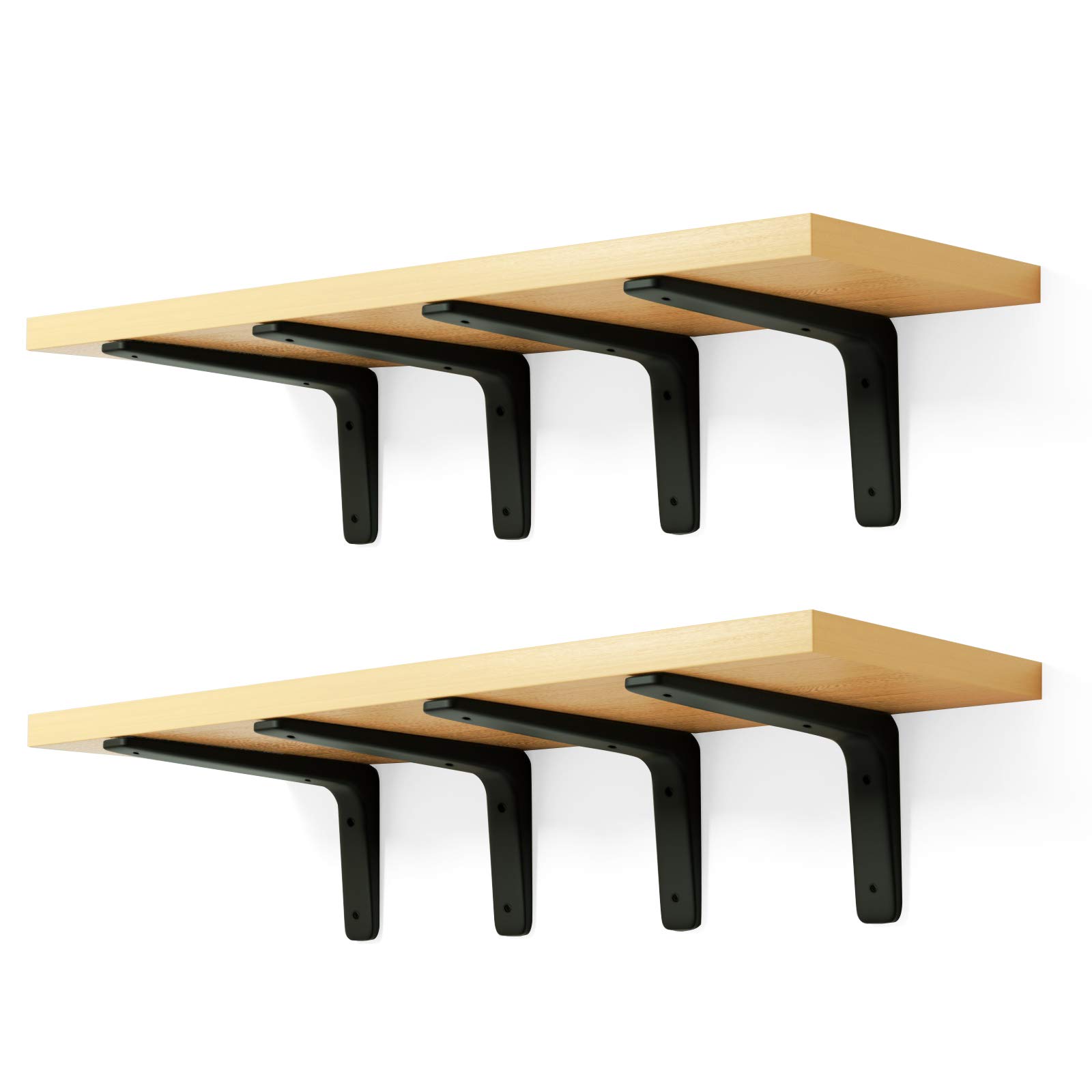 Buy Floating Shelf Hardware,Heavy Duty Black Shelf Brackets 8 x 6 Inch