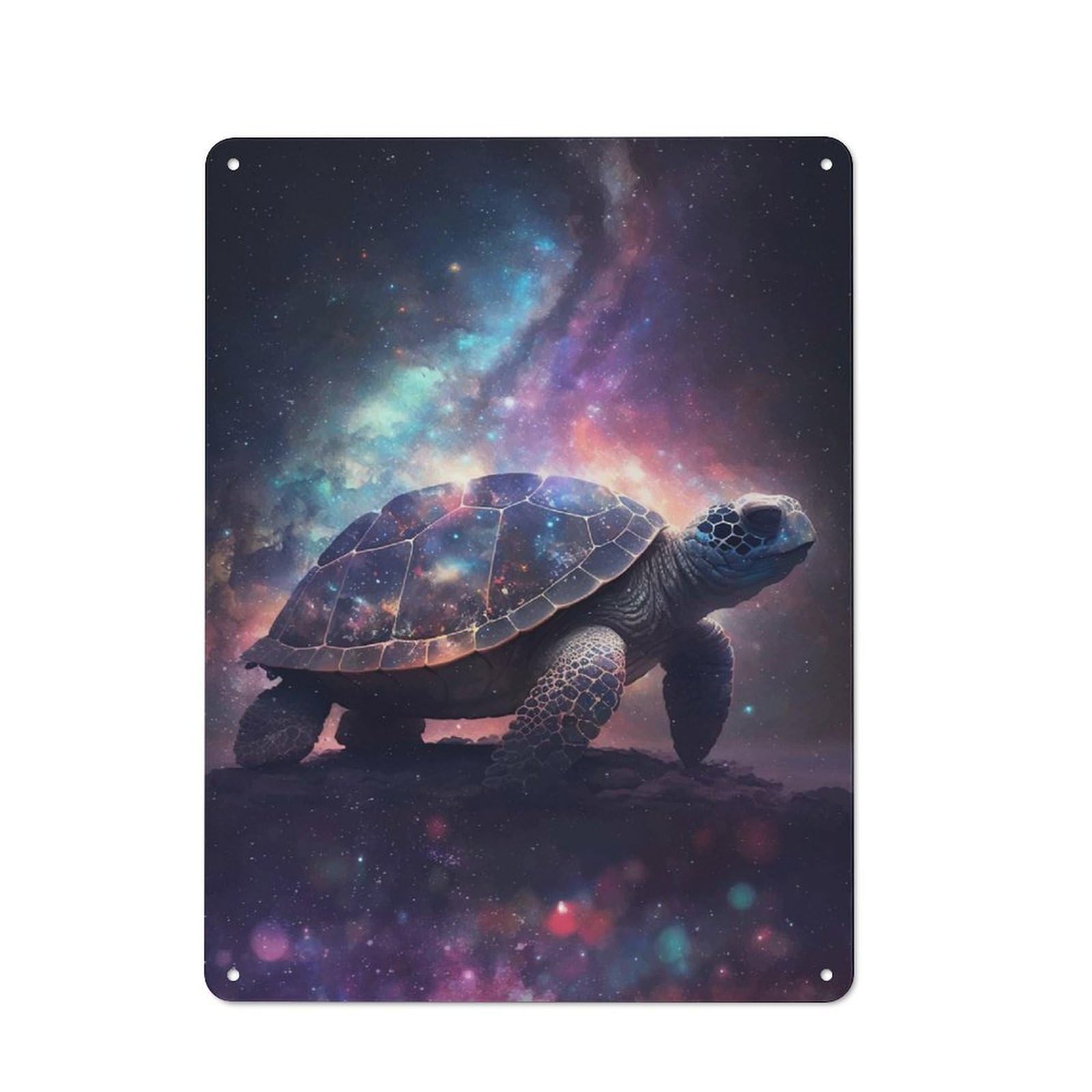 Junmoney Turtle In Space Shed Style Rustic Tin Sign 40X30cm Featuring Utility Space Decor For Conservatory, Home Bar Or Utility Room