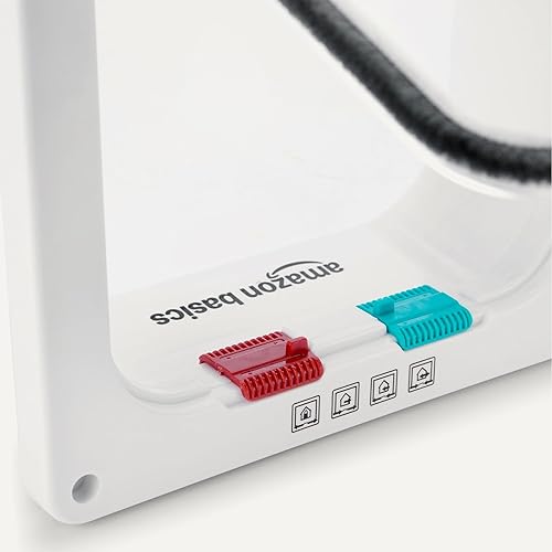 Miniatura 3 de Tienda Basics Puerta de plástico ajustable para perros y gatos con cerradura de 4 vías, pequeña, 7.5 x 7.4 x 2.24 pulgadas, color blanco