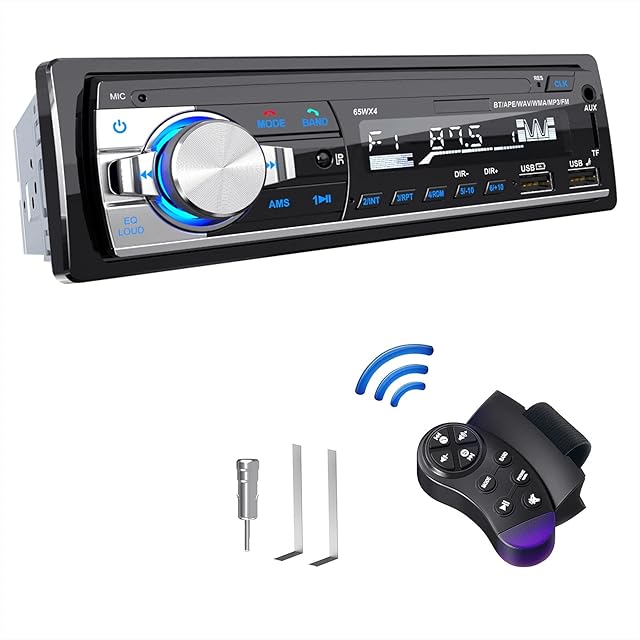 RDS Car Radio Bluetooth Hands-free, CENXINY 4 x 65W Car Stereo Bluetooth 5.0 LCD with Clock, Support USB/AUX in FM/ MP3 / WMA/WAV/MPE Autoradio with Usb and Bluetooth( No CD player)
