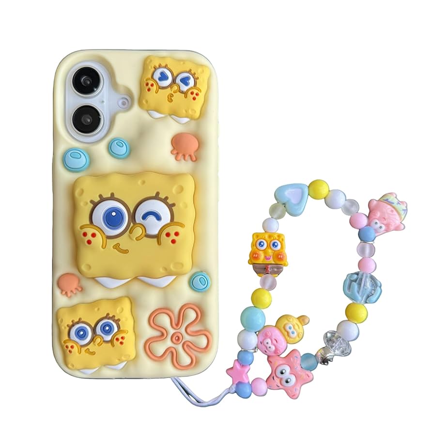 Amazon.co.jp: RUIKER iphone 16 用 ケース スポンジ・ボブ