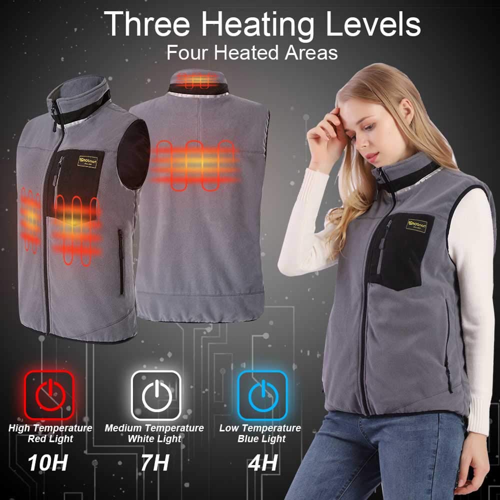 PROSmart Gilet Riscaldato Leggero Gilet Riscaldamento con USB Batteria, Unisex