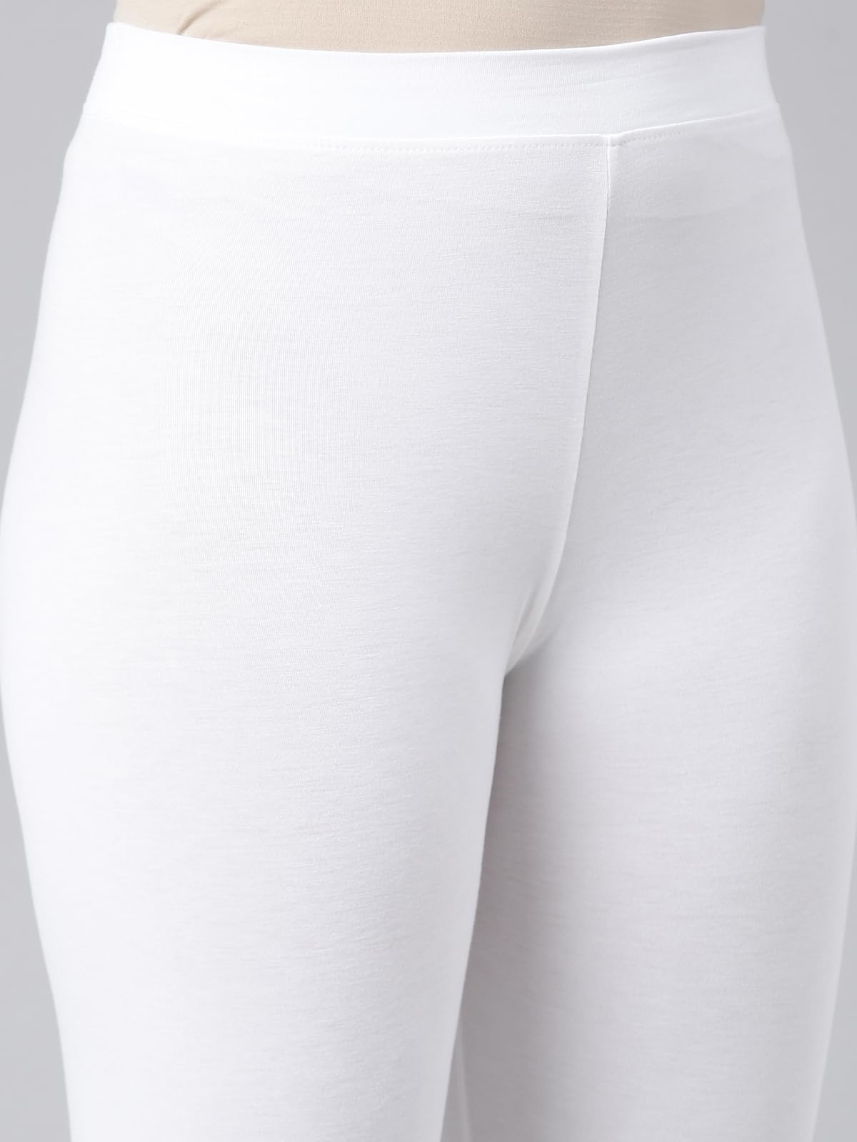 TWIN BIRDS Tailored Cut & Classic Fit White Plus Coloured Stretchable Viscose Elasthane Fabric Mid-Rise Skinny Fit High Ankle/Cropped Length Mid Rise Leggings for Women - (Large) - Image 8 thumbnail