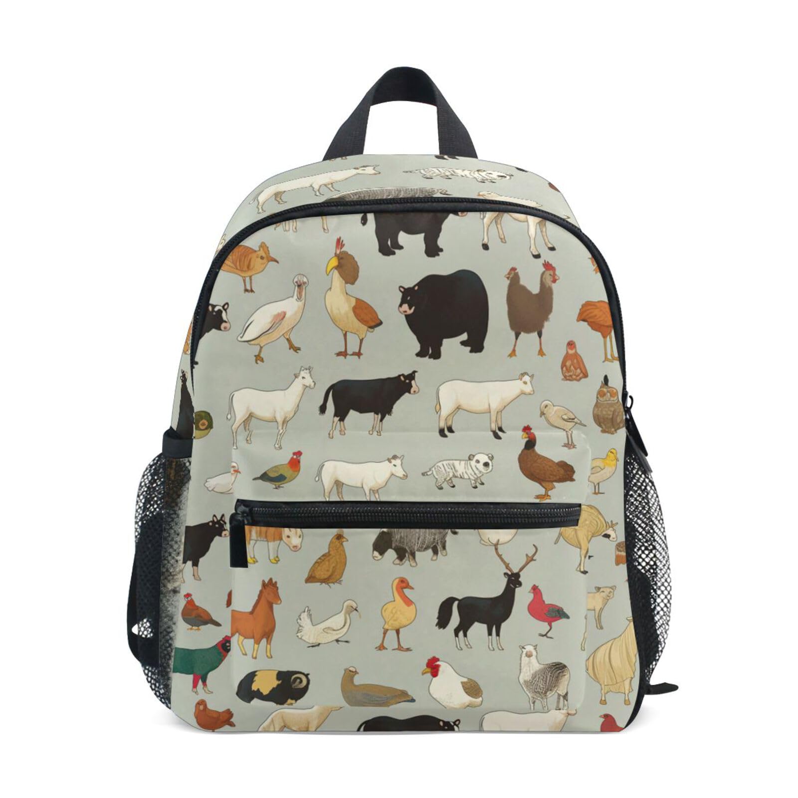 Wzzzsun Unisex Kids Cute Fashion Farm Animals Cow Cock Ducks Kids Backpack Toddler Preschool Book Bag Kindergarten School Girl Boy Schoolbag